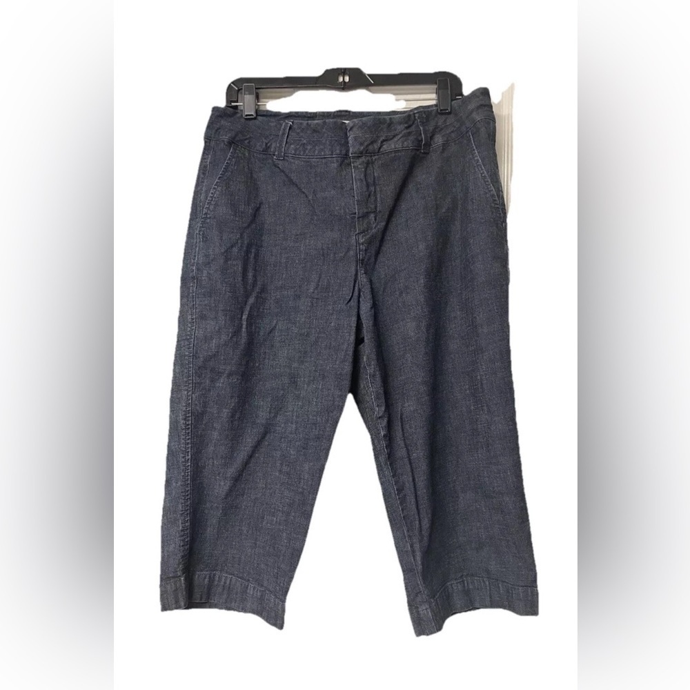 Coldwater Creek Chambray Jean Capri Pants with pockets blue Size 16P